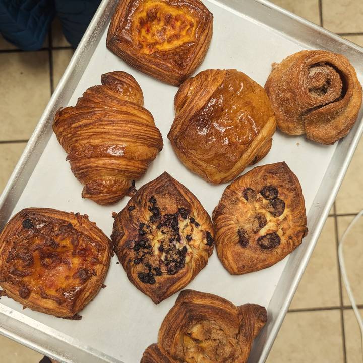An assortment of handcrafted laminated pastries